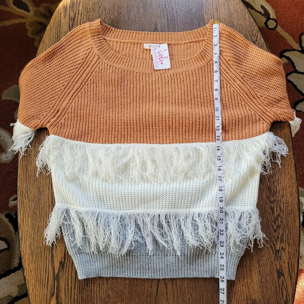 Mazik Colorblock on Tassels Sweater Size Women's Small NEW with Tag - Picture 7 of 9